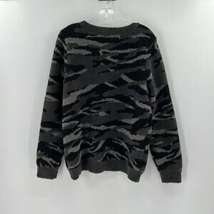 Barefoot Dreams Black & Gray Plush Crewneck Sweater